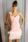 Sheath Short Mini Pink Chiffon Wedding Party Dress